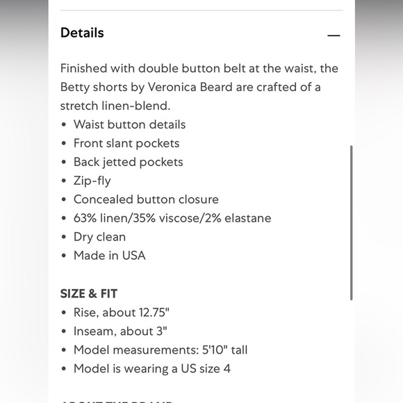Veronica Beard Betty Stretch-Linen Tan High Waisted Shorts - Picture 13 of 13